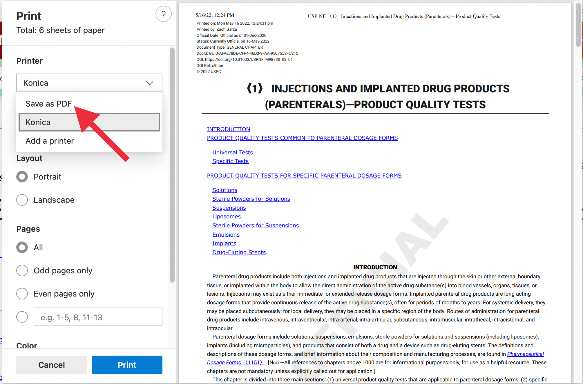jage Vend om kandidatgrad Open/Print a Document as PDF